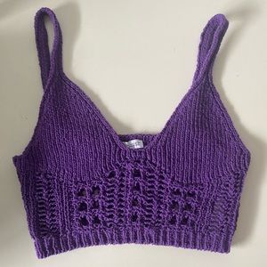 Zara purple crochet top